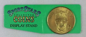 MLB 1990 Bandai Sport Star Collector Coin with Display Stand-Will Clark, Giants