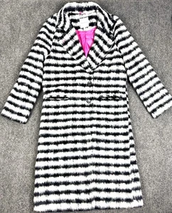 Avec Les Filles Anthropologie Double Breasted Longline Trench Coat-Sz S-Stripes - Picture 1 of 8