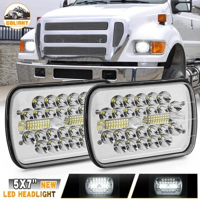 Par de faros LED 7X6" 5X7" para camioneta Ford Super Duty F550 F650 F750 F600 F700 Foto 1 de 4
