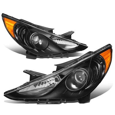 Par de faros/lámparaes proyectores de esquina ámbar carcasa negra Sonata Fit 2011-2014 Foto 1 de 4