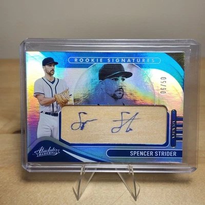 2022 Panini Absolute Rookie Wood Signatures #145 Spencer Strider 6/50 Auto - Image 1 of 2