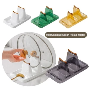 Transparent Pot Lid Storage Rack Pan Cover Shelf Kitchen Supplies - Photo 1/12