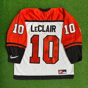90er John LeClair Philadelphia Flyers Team signiertes Nike NHL Trikot Größe Large - Bild 1 von 6