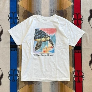 T-shirt vintage anni 90 tartarughe marine Extinction Is Forever taglia large made in USA animale - Foto 1 di 7