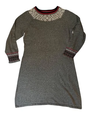 $98 Hanna Andersson M Sweater Dress Once Upon A Holiday Mama Fair Isle Christmas - Image 1 of 4