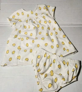 Vestido Hallmark Baby Chicks Crema/Amarillo y Bloomers Infantil Niña 0-3M Bolsillos - Imagen 1 de 7