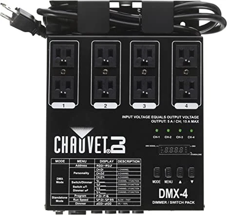 Chauvet DJ DMX-4 LED Lighting Dimmer/Relay Pack 4-Channel Dimmer/Cwitch Pack - Image 1 of 1