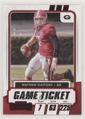 2021 Panini Contenders Draft Picks Game Ticket Red Matthew Stafford #9 - Image 1 of 2