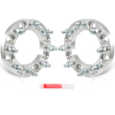 2 Pcs Wheel Adapters 8x6.5 14x1.5 For Chevrolet Silverado 1500 HD 2001-2006 1" - Image 1 of 4