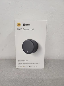 August ASL-05 Matte Black WiFi Bluetooth App Control Smart Door Lock - Picture 1 of 11