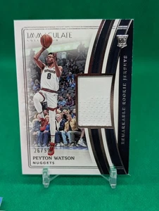 2022-23 Panini Immaculate Remarkable Rookie Jerseys /99 Peyton Watson #RJ-PEY RC - Picture 1 of 2