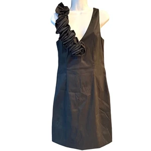Vestido de cóctel Betsy & Adam negro con un hombro con volantes para mujer ¿Pequeño? (Ver fotos) - Imagen 1 de 7