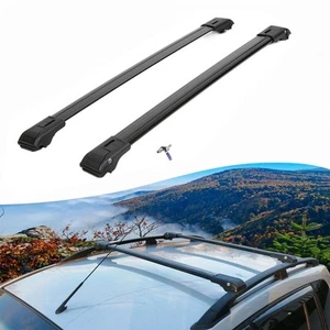 2X barras transversales de techo para Mercedes Gle W166 2015-2019 barras de techo bloqueables negras - Imagen 1 de 11