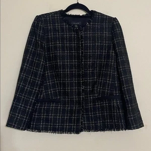 Ann Taylor Schwarz Gold Tweed Blazer Damen 14 Event Freizeit Büro Urlaub Luxus - Bild 1 von 10