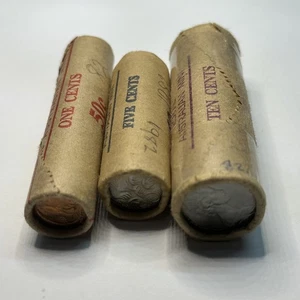 1982 One Five & Ten Cent Mint Roll Set - UNC - 4 RAM Rolls 130 Coins - Picture 1 of 2