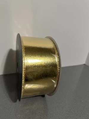 Farrisilk Gold Mirror Wired Ribbon 2.5" X 10 Yds - Image 1 of 4