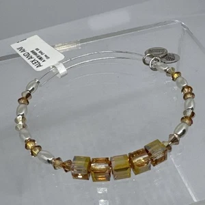 Authentischer Alex & Ani leuchtender Perlen Swarovski Kristall glänzend Silber Armreif UVP 58 $ - Bild 1 von 5
