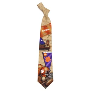 Vintage Clemson Tigers Tie Mens Necktie Silk NCAA Sports Varsity Booster - Picture 1 of 4