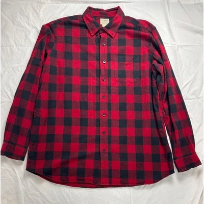 Camisa de franela a cuadros búfalo roja negra XL alta LLBean para hombre ajuste tradicional Foto 1 de 4