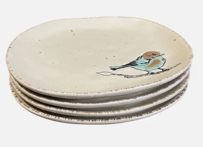 Spectrum Designz Juego de 4 Platos de Pan para Ensalada Pájaro Azul Foto 1 de 4