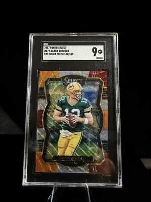 2017 Panini Select - Premier Level Tri-Color Prizm #179 Aaron Rodgers /149 SGC 9 - Image 1 of 4