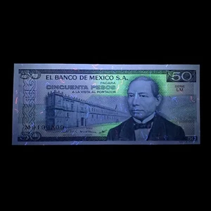 Mexican 50 Pesos Banknote 1980's Mexico Cincuenta Paper Money Currency Zapotec - Picture 1 of 5