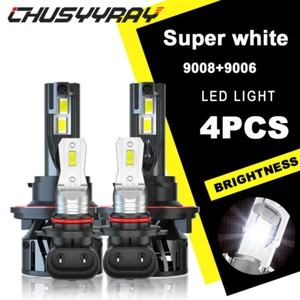 For JEEP Compass 2007-2009 LED Headlight High/Low + Fog Light 4X Bulbs Kit 6000K - Picture 1 of 11
