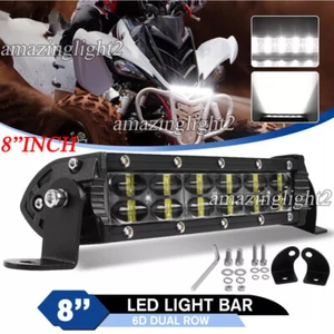  8'' inch LED Light bar Two Row Fit Yamaha Raptor 700 R 125 250 Banshee 350 YFZ - Picture 1 of 11