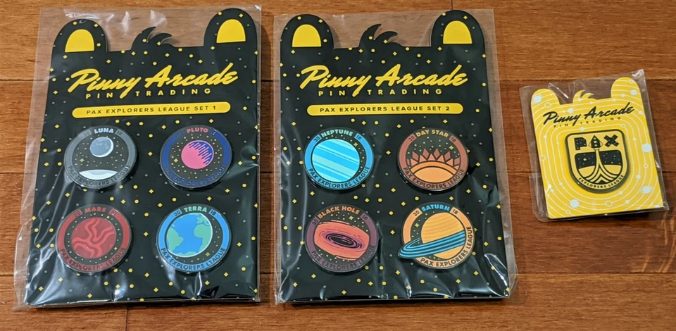 Pinny Arcade PAX Unplugged 2019 PAX Explorer's League Nine 9 Planet Pin Set NEW - Image 1 of 1