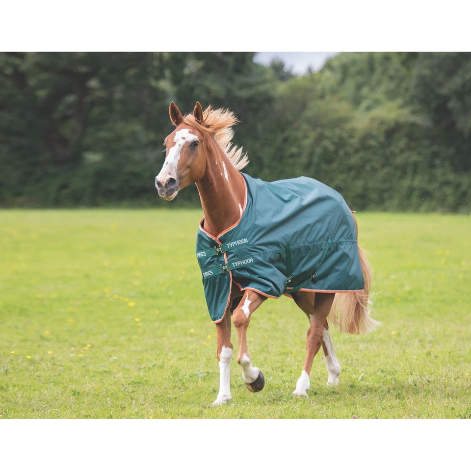 Shires Typhoon Lite Equestrian Turnout Rug: Weatherproof, Adjustable & Green - Image 1 of 1