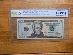 2013 $20 FEDERAL RESERVE NOTE- 7 OF A KIND- PCGS BANKNOTE GEM 67 - Picture 1 of 3