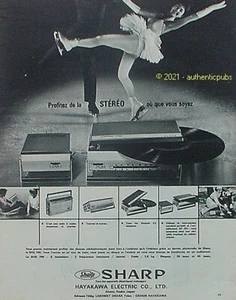 REKLAME SHARP PHONORADIO ELEKTROPHON STEREO HAYAKAWA ELECTRIC DE 1963 AD PUB - Bild 1 von 1