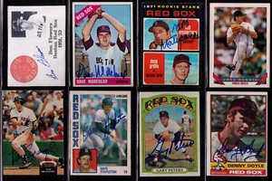 1966-93 Topps OPC Boston Red Sox 8 DIFF SIGNED Peters Doyle Morehead Montgomery - Picture 1 of 2