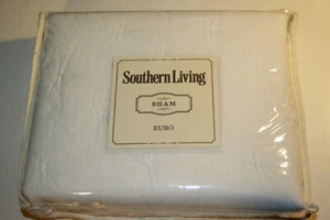 Southern Living HEIRLOOM LINEN New Quilted EURO Sham Linen Pillowcase White NIP - Picture 1 of 6