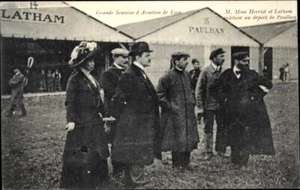 AVIATRIX/Female Aviator Madame HERRIOT & Hubert Latham; Lyon, France; Pristine - Bild 1 von 2