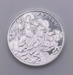 Apollo - Griechische Mythologie-Serie - 1 Unze 0,999 Feinsilber Runde BU Schnitzerei Neuwertig - Bild 1 von 2