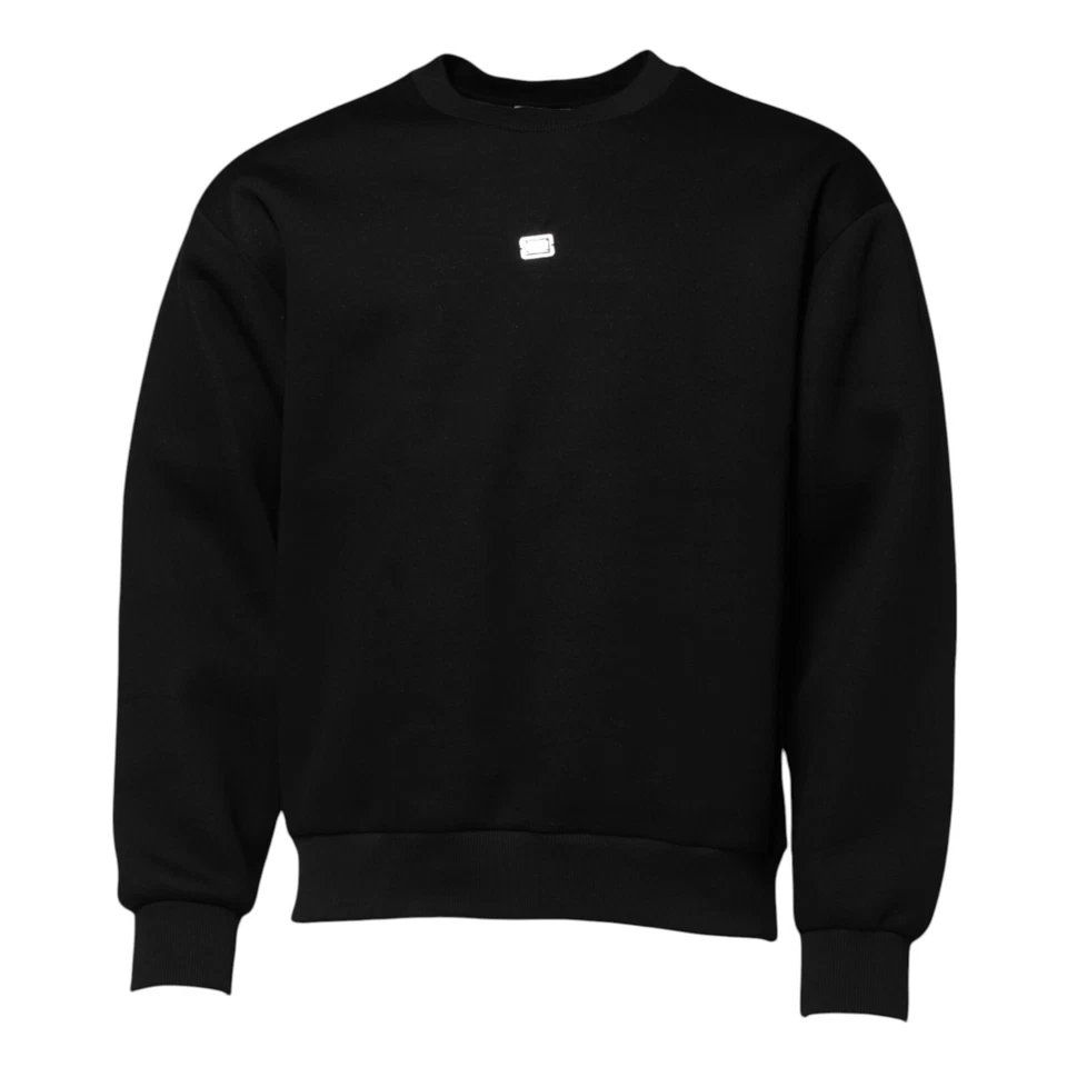 DOLCE & GABBANA Sweater Black Modal DG Logo Plaque Pullover IT48/US38/M 900usd - Image 1 of 4