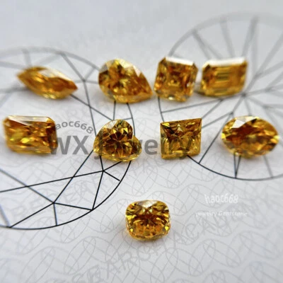 Moissanita Piedras Sueltas Multi Forma Corte Moissanita GRA Dorado Amarillo VVS Joyería Foto 1 de 4