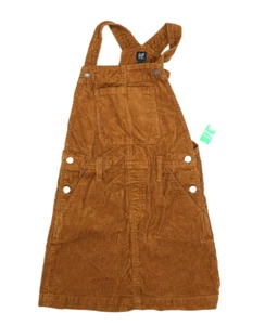 Gap Kids Corduroy Skirtall Overall Skirt Bright Brown Youth Girls L10) - Picture 1 of 9