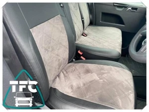 SEAT COVERS FOR VOLKSWAGEN CARAVELLE T5 ECO LEATHER+ALCANTARA 6 seater - Picture 1 of 7