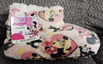 Niño Niña 3T-4T Zapato Talla 8-10 Difuso Babba Zapatilla Calcetines Minnie Mouse Nuevo Foto 1 de 4