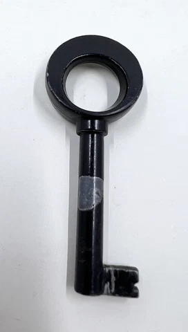 Antique Fancy Ornate Hollow Open Barrel Black Skeleton Key 2.25” HUWIL Cover