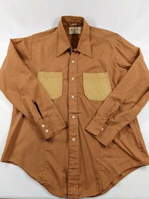 Camisa Western Estilo Vintage Sabio Conde Bernardo El Hombre Mostaza Abotonada M-L Foto 1 de 4