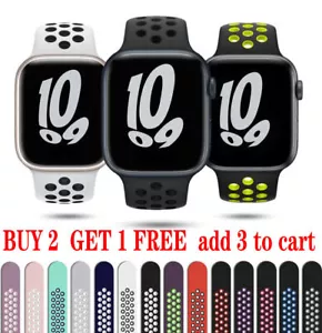 Silicone Nike Sport Strap iWatch Band For Apple Watch Series Ultra 10 9 38-49mm - Picture 1 of 52