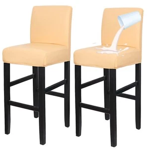 Sonnach Pu Waterproof Bar Stool Chair Covers For Counter Height Chair Coverslow - Picture 1 of 7