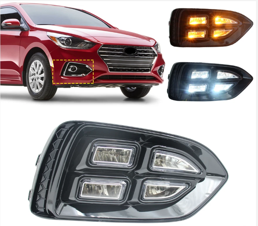 2 piezas para parachoques delantero Hyundai Accent luz LED modificada DRL 2018-2022 Foto 1 de 4