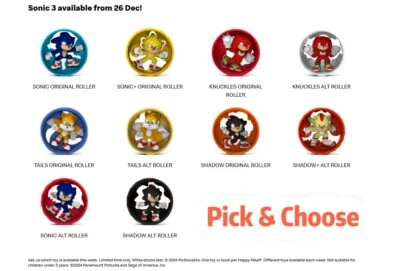 McDonald's Happy Meal Toys AU 2025 Sonic 3 The Hedgehog - Pick & Choose - image 1 of 2