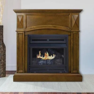 Pleasant Hearth Compact Convertible Propane Gas Fireplace Dual 36" Heritage Oak - Picture 1 of 3
