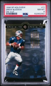 SET BREAK 1996 SP Holoview DREW BLEDSOE Patriots DIE-CUT Gold 11 PSA 8 Pop 2 - Bild 1 von 2