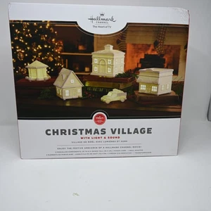 Hallmark Channel Weihnachtsdorf Licht & Sound 5er Set Porzellan HKC2266 Neu im Karton - Bild 1 von 5